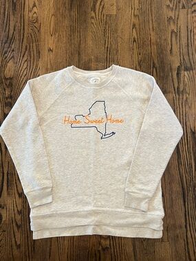 League Heather Gray Crewneck Sweatshirt with Charcoal Print